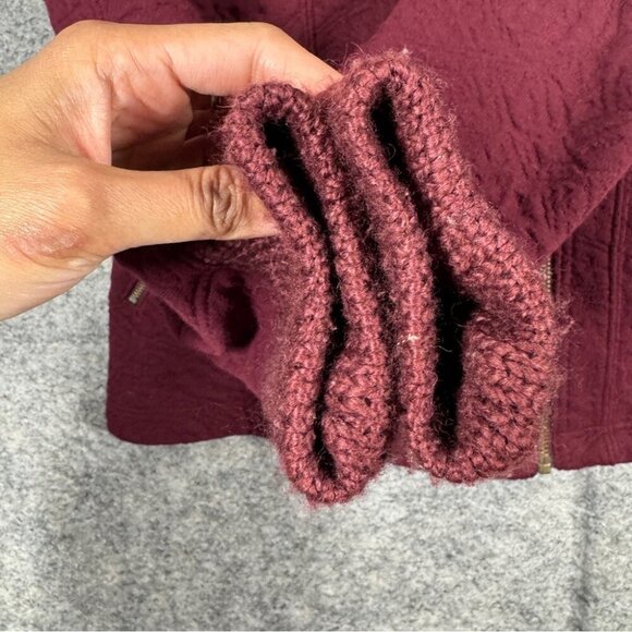 Anthropologie Saturday Sunday Women's Red Burgundy Wool Full Zip Sweater Size S - Picture 5 of 16